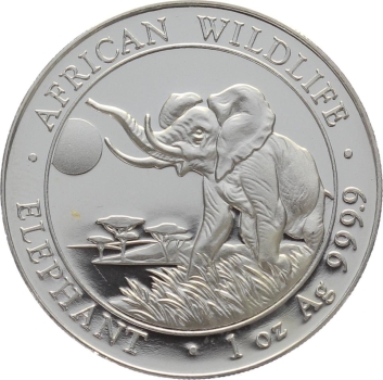 Somalia 100 Schilling Silber 2016 Elefant - 1 Unze Feinsilber